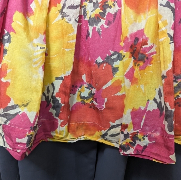 The Limited Floral A Line Silk Blend Skirt Sz 6 - Picture 2 of 10